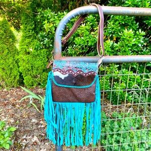MYRA CONGLOMERATE LEATHER & HAIRON BAG